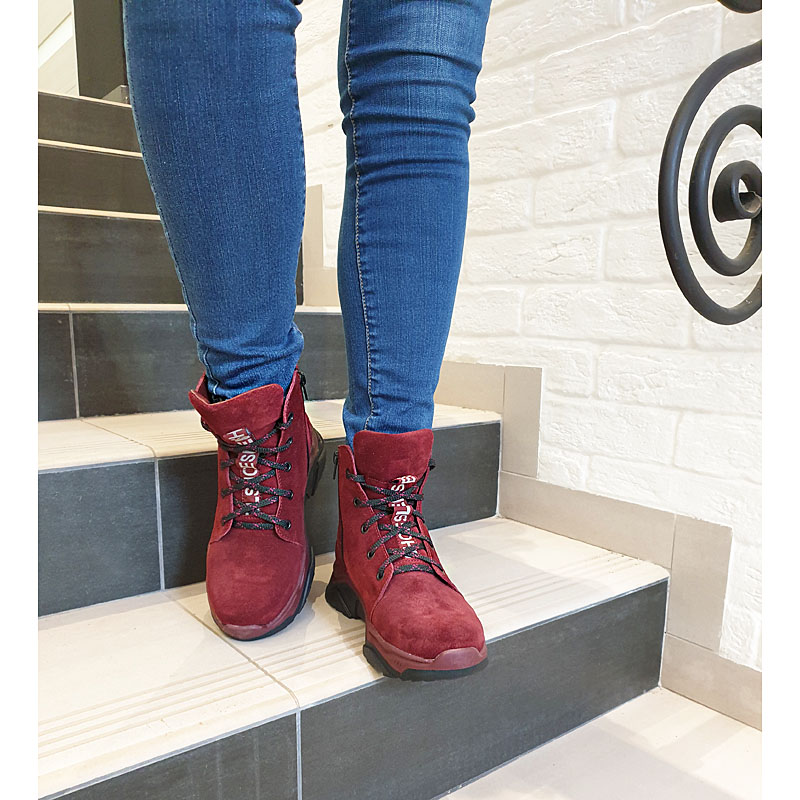 Ботинки, артикул 1800, цвет бордовый купить в интернет-магазине Shoeslel с доставкой по России