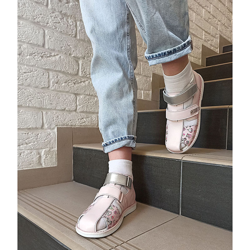 Туфли открытые, артикул 1983, цвет бело-розовый купить в интернет-магазине Shoeslel с доставкой по России