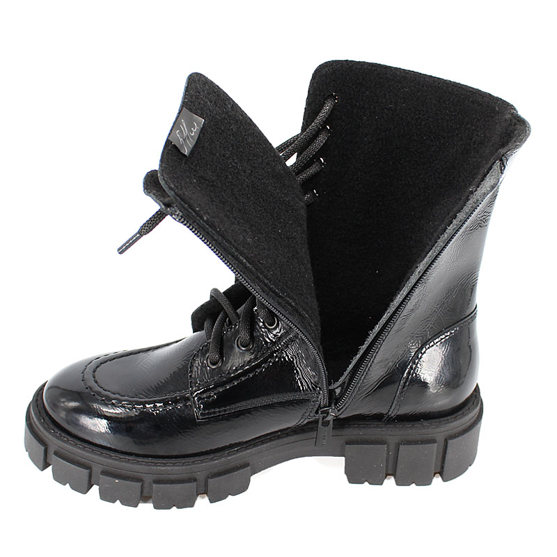 Ботинки байка, артикул 1996, цвет наплак, черный купить в интернет-магазине Shoeslel с доставкой по России