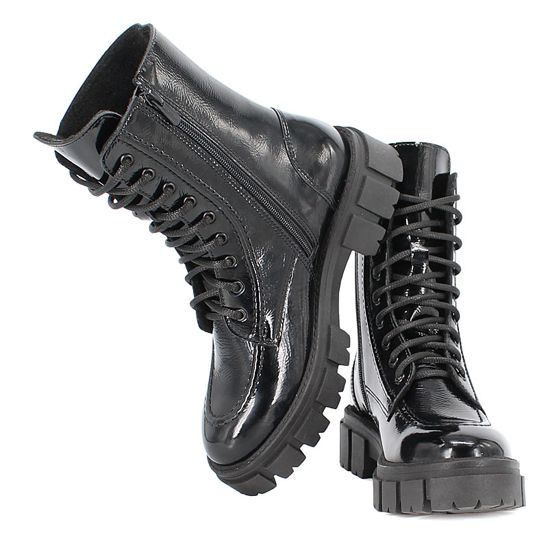 Ботинки байка, артикул 1996, цвет наплак, черный купить в интернет-магазине Shoeslel с доставкой по России
