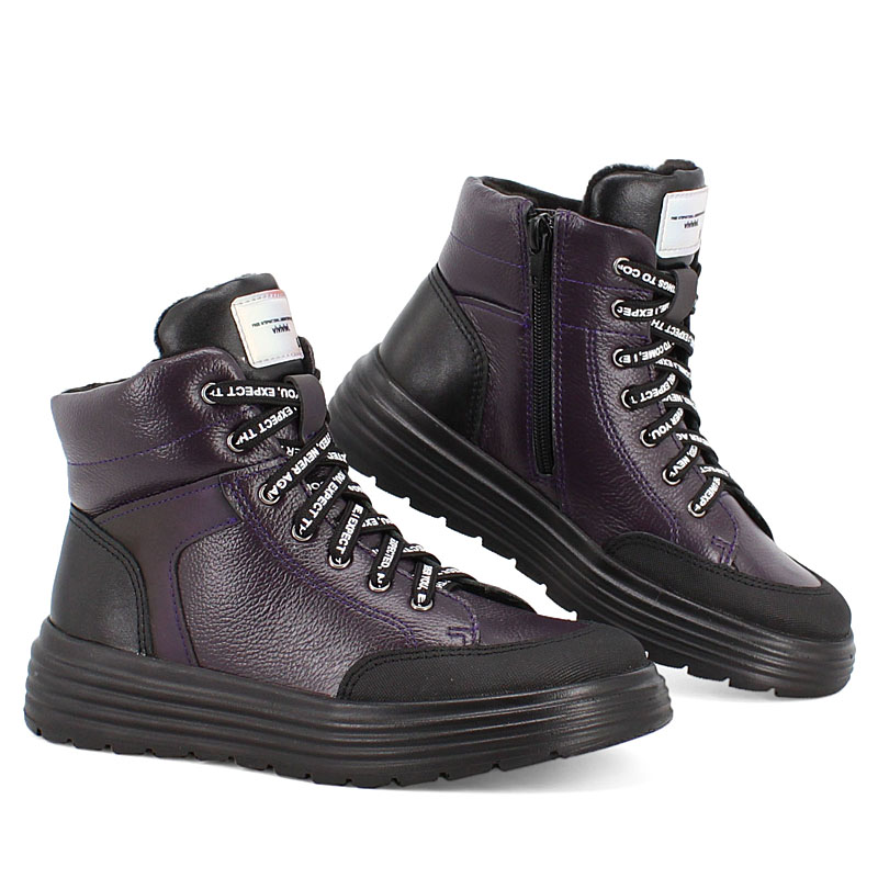 Ботинки, артикул 2084, цвет черничный купить в интернет-магазине Shoeslel с доставкой по России