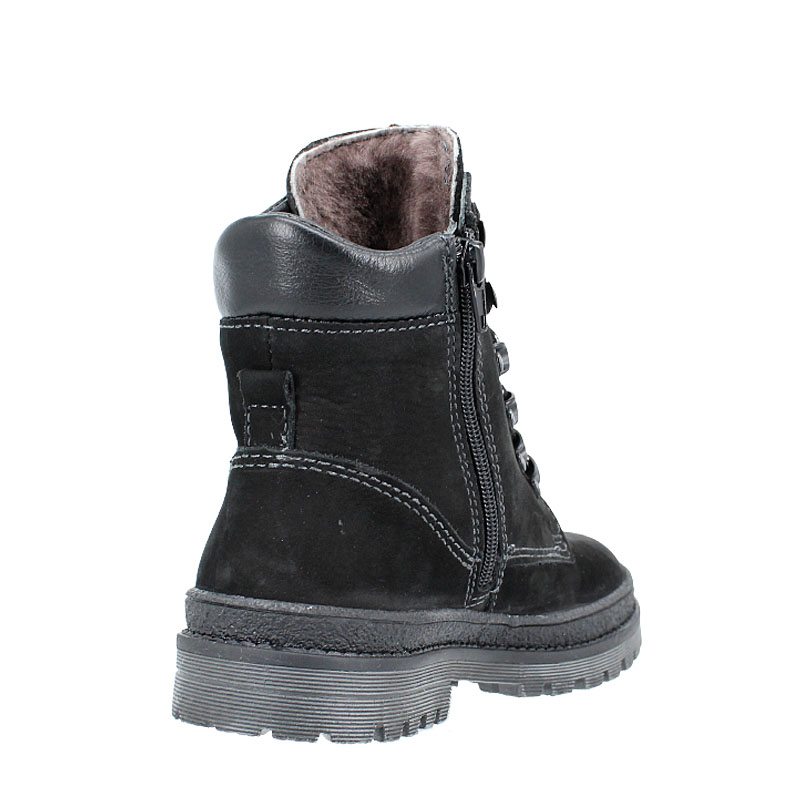 Ботинки нат.мех, артикул 62, цвет нубук, черный купить в интернет-магазине Shoeslel с доставкой по России