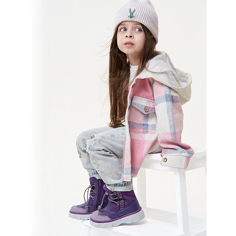 Сапожки малодетские, артикул 2104, цвет фиолетовый купить в интернет-магазине Shoeslel с доставкой по России