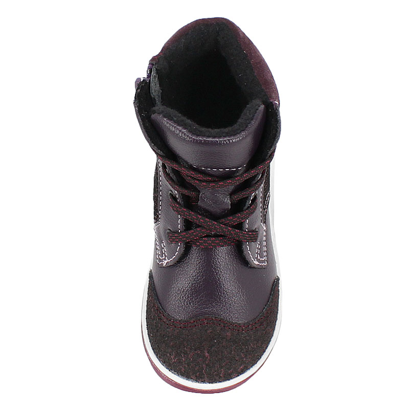 Ботинки малодетские байка, артикул 1035, цвет черничный купить в интернет-магазине Shoeslel с доставкой по России