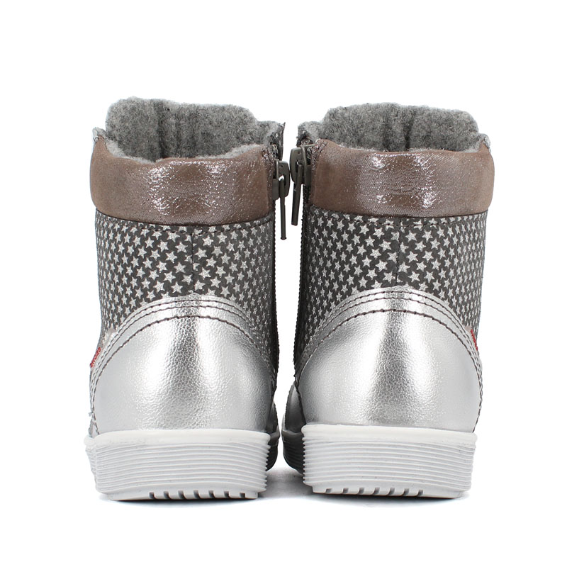 Ботинки малодетские байка, артикул 1035, цвет серебристый купить в интернет-магазине Shoeslel с доставкой по России