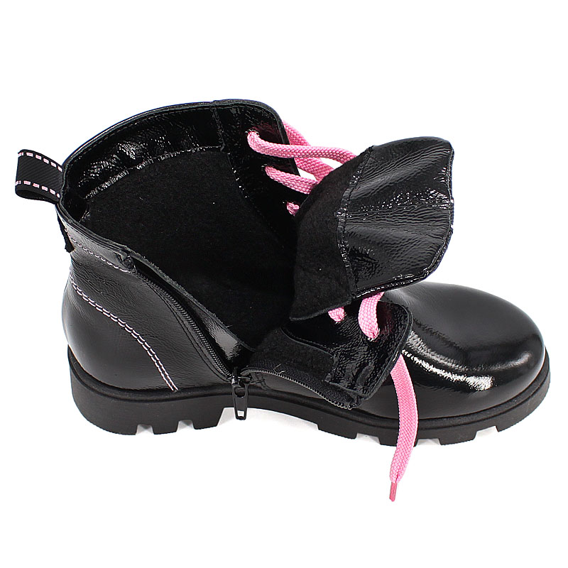 Ботинки байка, артикул 1176, цвет черный/розовый купить в интернет-магазине Shoeslel с доставкой по России