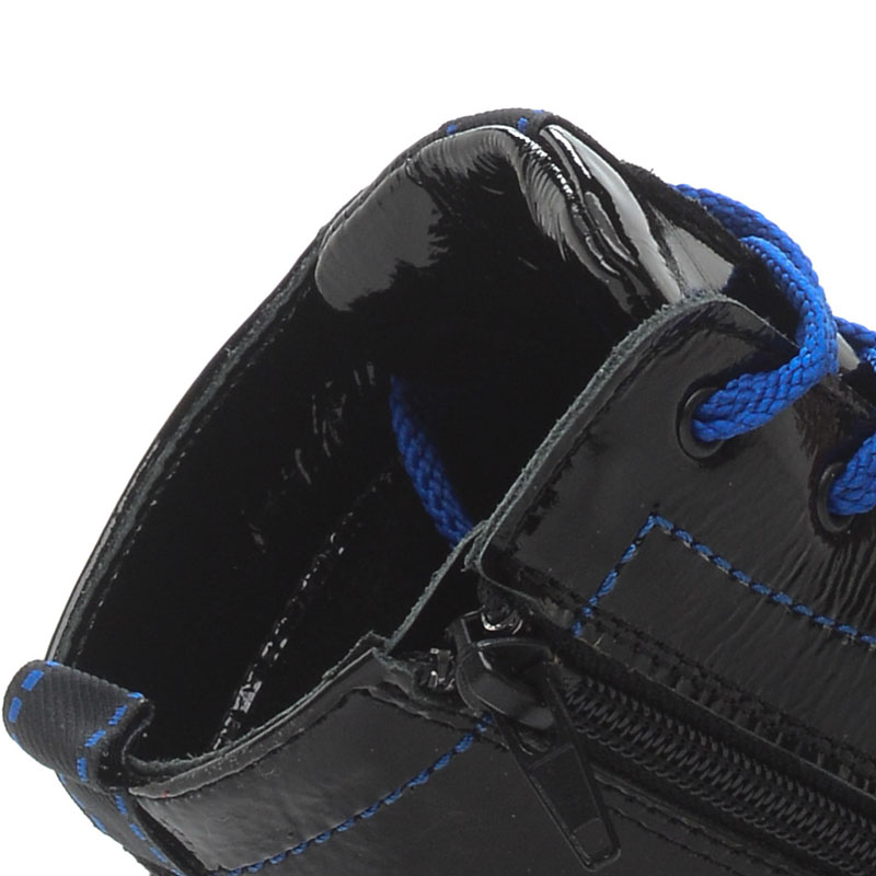 Ботинки байка, артикул 1176, цвет черный/синий купить в интернет-магазине Shoeslel с доставкой по России