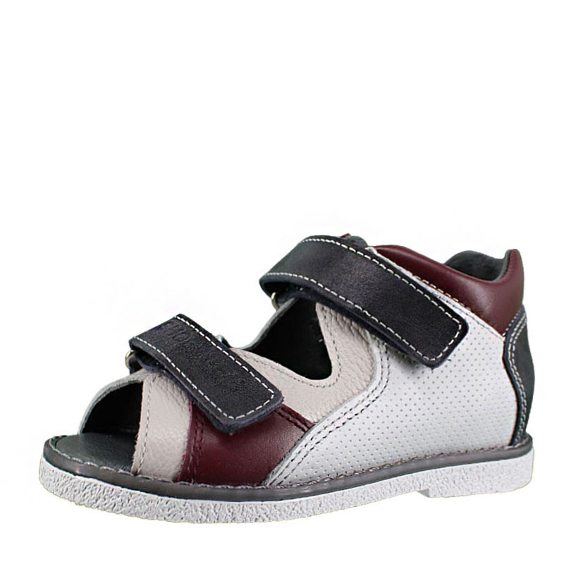 Туфли ясельные, артикул 1410, цвет серый;бордовый купить в интернет-магазине Shoeslel с доставкой по России
