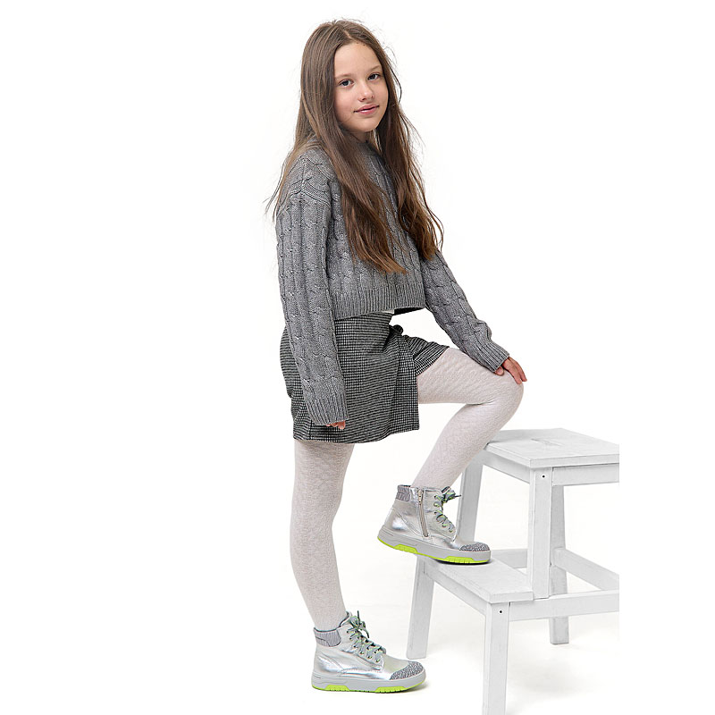 Ботинки байка, артикул 1704, цвет серебряный купить в интернет-магазине Shoeslel с доставкой по России