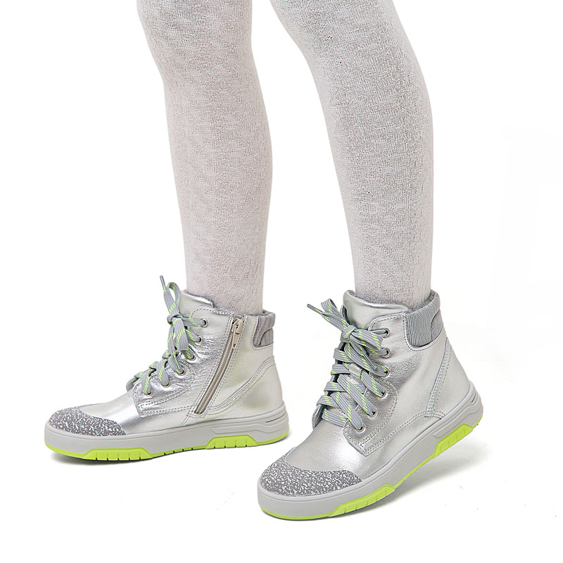 Ботинки байка, артикул 1704, цвет серебряный купить в интернет-магазине Shoeslel с доставкой по России