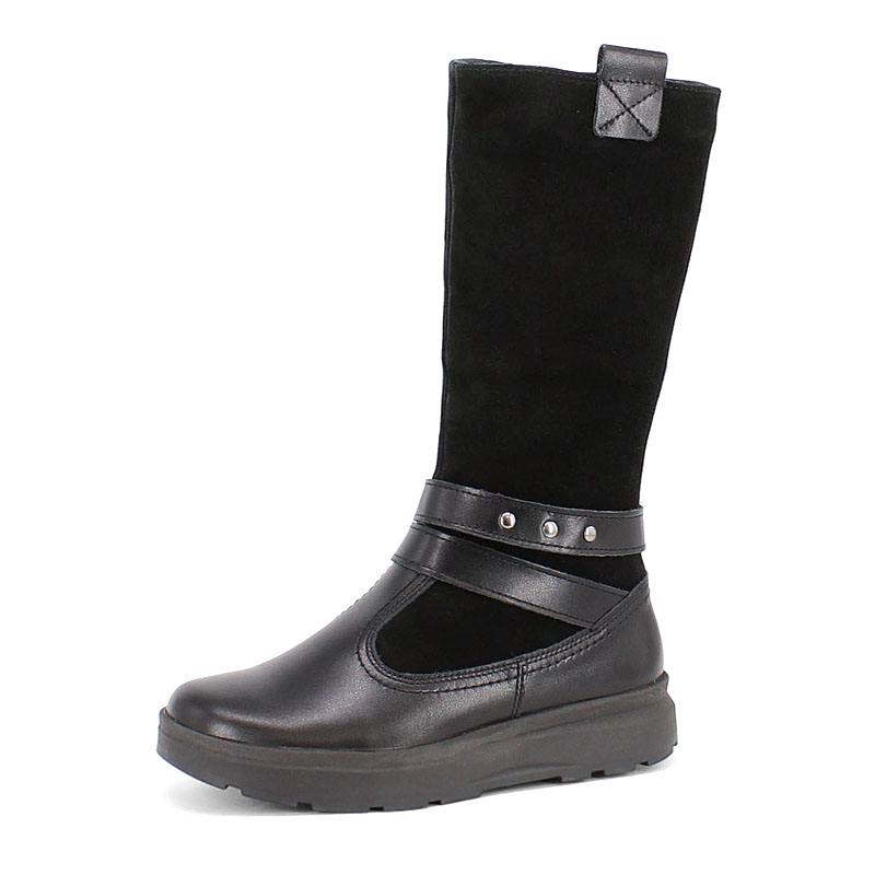 Сапожки нат.мех, артикул 1750, цвет черный купить в интернет-магазине Shoeslel с доставкой по России