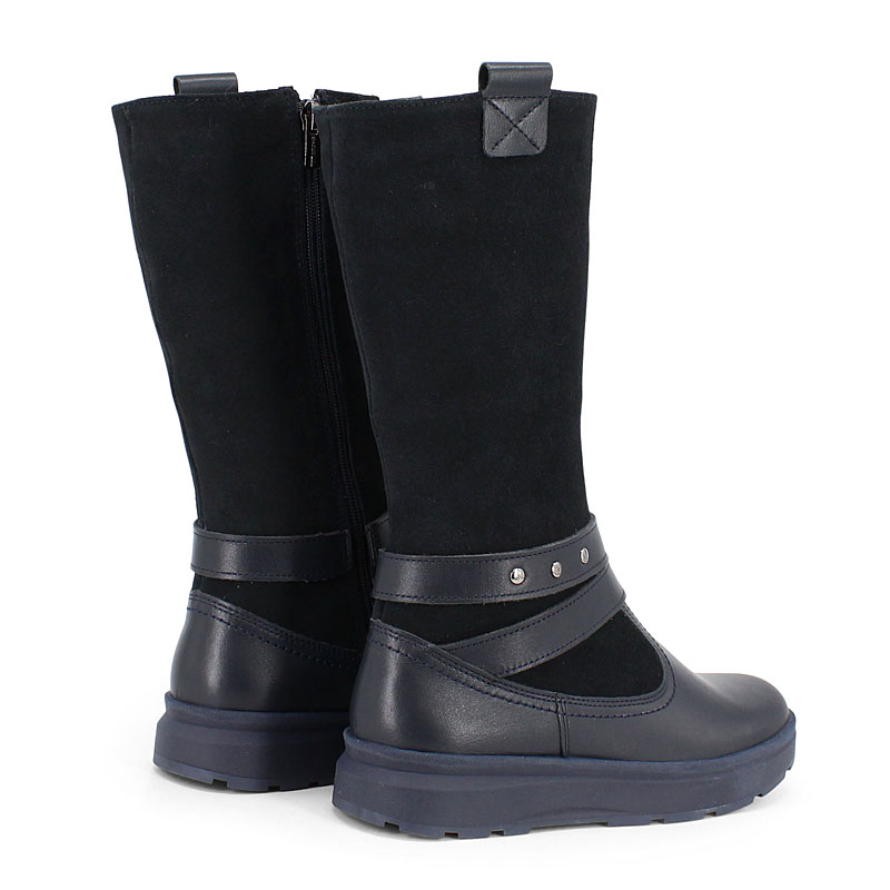 Сапожки нат.мех, артикул 1750, цвет синий купить в интернет-магазине Shoeslel с доставкой по России