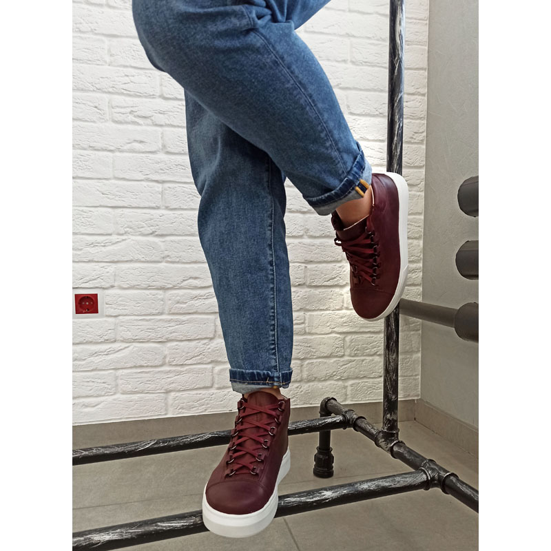 Ботинки, артикул 1876, цвет бордовый купить в интернет-магазине Shoeslel с доставкой по России