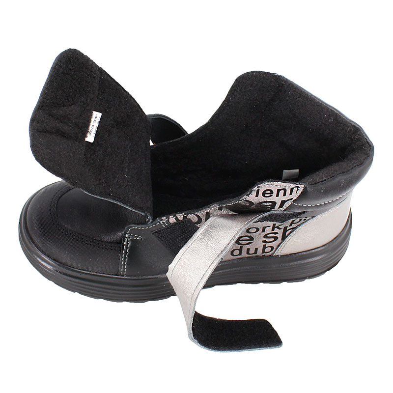 ботинки, артикул 1956, цвет черно-серебристый