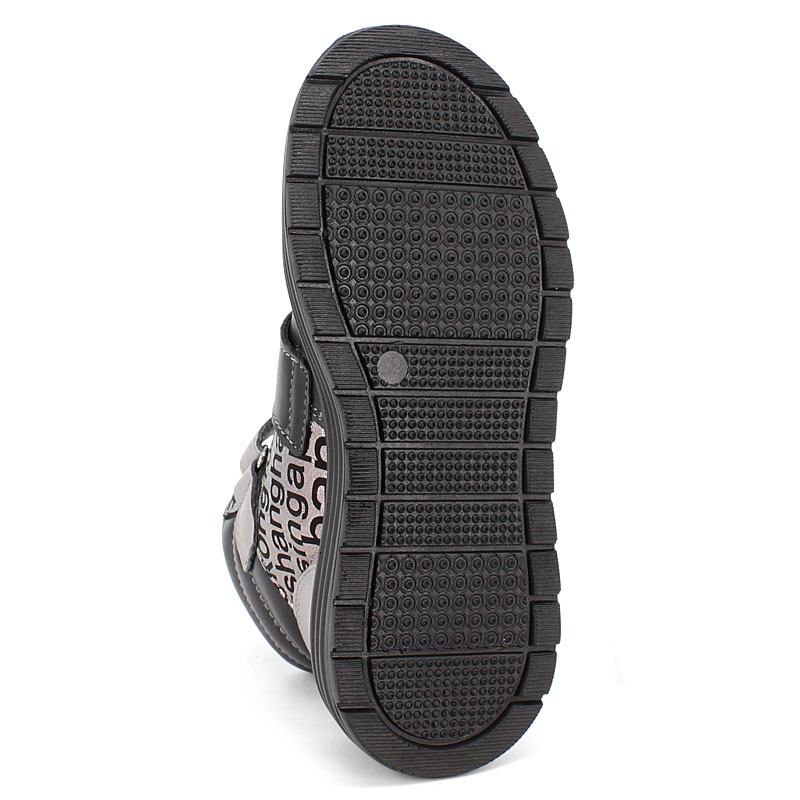 ботинки, артикул 1956, цвет черно-серебристый