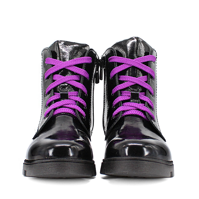 Ботинки байка, артикул 1962, цвет черно-фиолетовый купить в интернет-магазине Shoeslel с доставкой по России