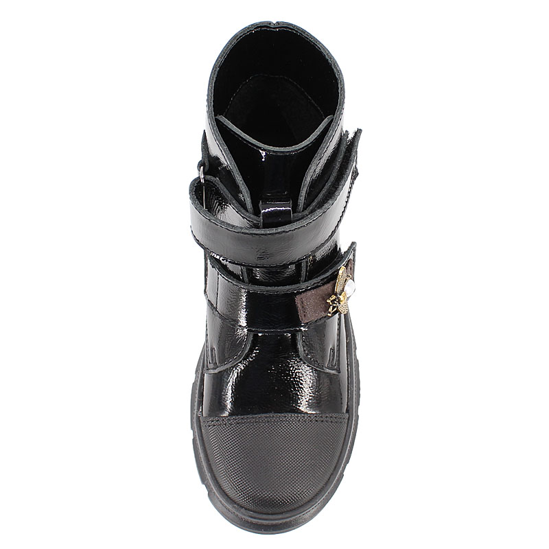 Ботинки байка, артикул 1965, цвет наплак, черный купить в интернет-магазине Shoeslel с доставкой по России