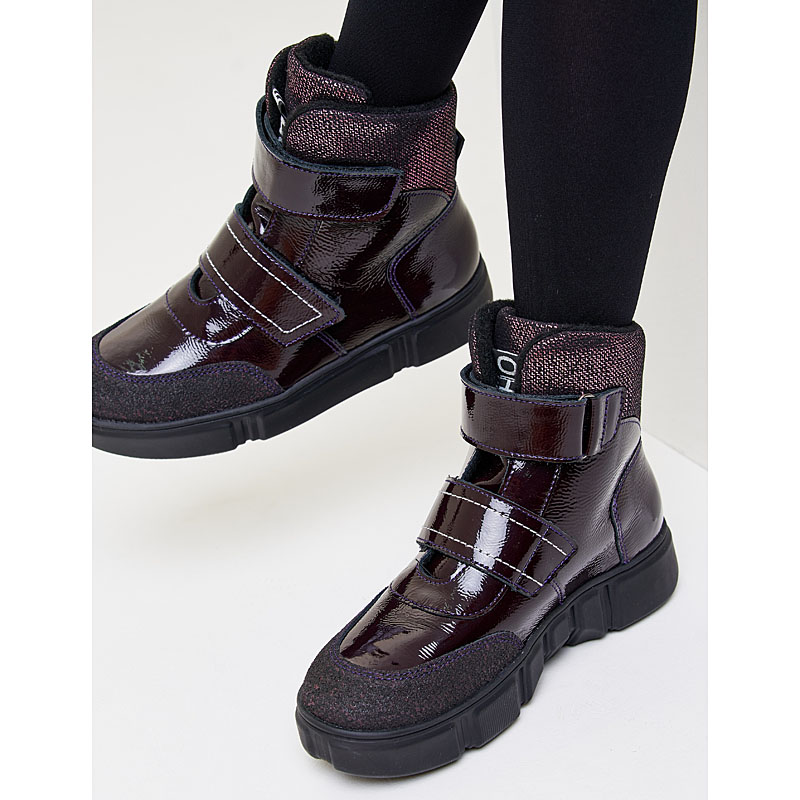 Ботинки байка, артикул 2021, цвет черничный купить в интернет-магазине Shoeslel с доставкой по России