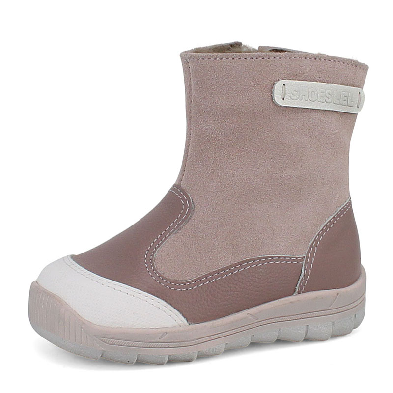 Сапожки малодетские нат.мех, артикул 2036, цвет пыльно-розовый купить в интернет-магазине Shoeslel с доставкой по России