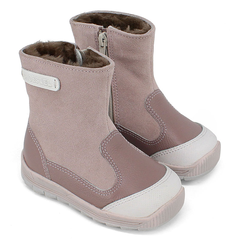 Сапожки малодетские нат.мех, артикул 2036, цвет пыльно-розовый купить в интернет-магазине Shoeslel с доставкой по России