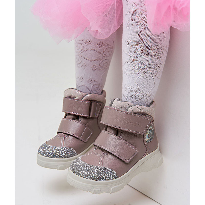ботинки малодетские, артикул 2083, цвет пыльно-розовый