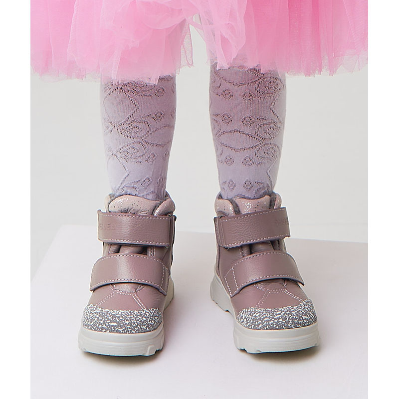 ботинки малодетские, артикул 2083, цвет пыльно-розовый