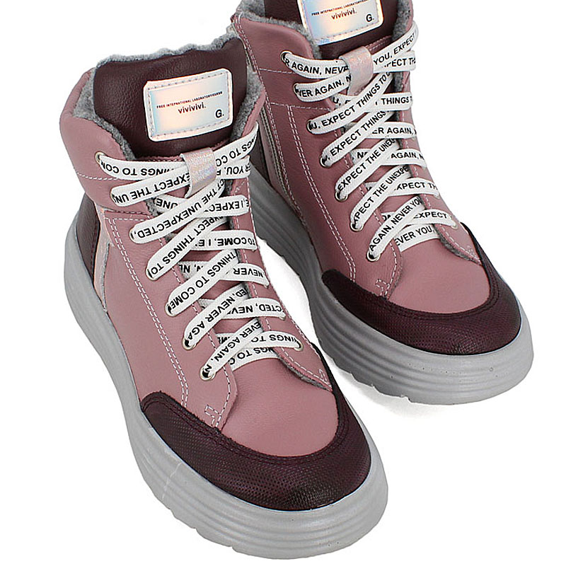ботинки, артикул 2084, цвет пыльно-розовый