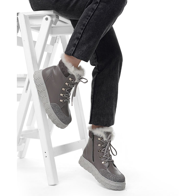 Ботинки, артикул 2127, цвет св.серый купить в интернет-магазине Shoeslel с доставкой по России