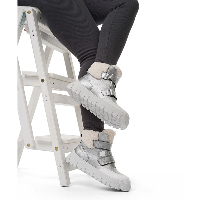 Ботинки, артикул 2452, цвет серебряный купить в интернет-магазине Shoeslel с доставкой по России