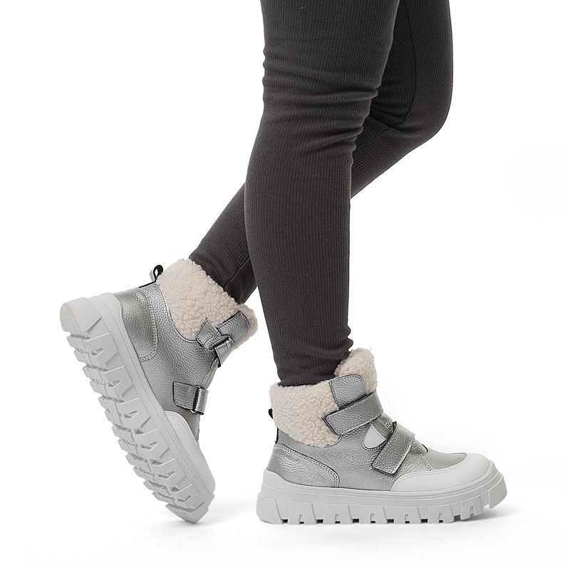 Ботинки, артикул 2452, цвет серебряный купить в интернет-магазине Shoeslel с доставкой по России