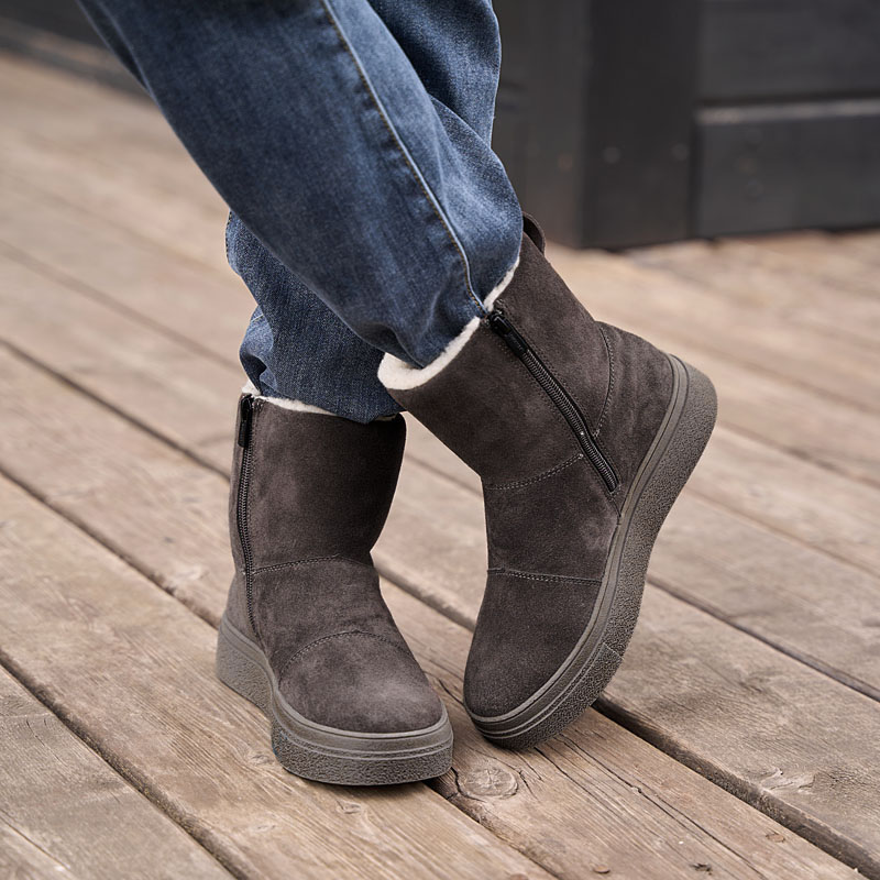 Полусапоги, артикул 2454, цвет темно-серый купить в интернет-магазине Shoeslel с доставкой по России