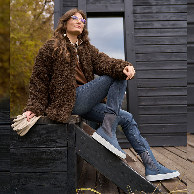 Сапоги, артикул 2472, цвет серо-голубой купить в интернет-магазине Shoeslel с доставкой по России