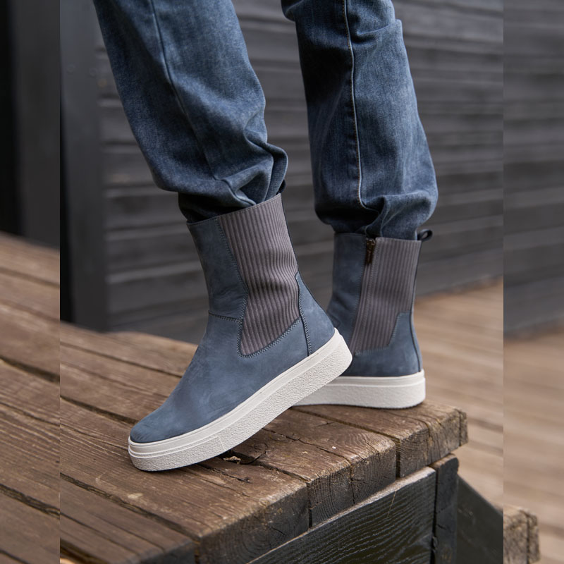 Сапоги, артикул 2472, цвет серо-голубой купить в интернет-магазине Shoeslel с доставкой по России