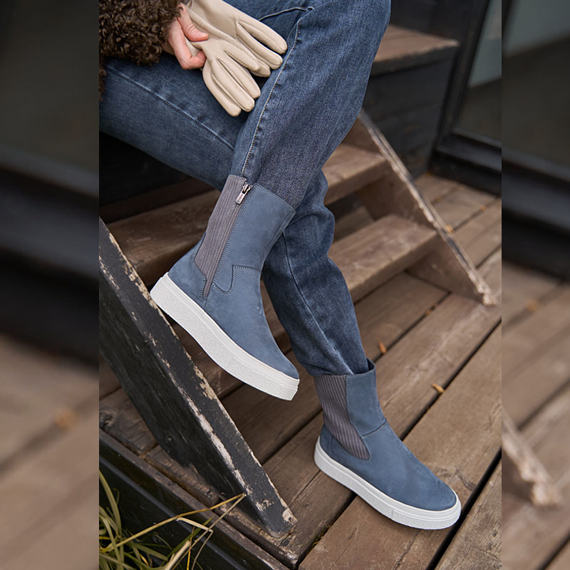 Сапоги, артикул 2472, цвет серо-голубой купить в интернет-магазине Shoeslel с доставкой по России