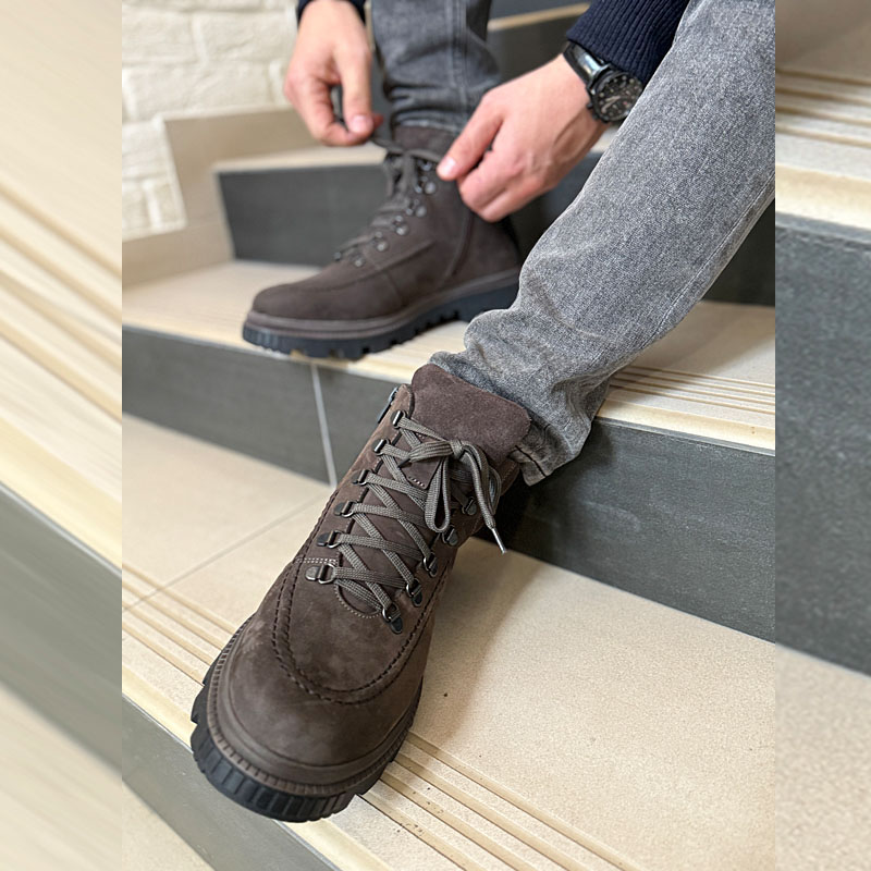 Ботинки, артикул 2476, цвет серо-коричневый купить в интернет-магазине Shoeslel с доставкой по России